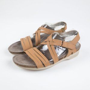 Munro Kaya Strappy Leather Flat Sandals Nude 10 SS